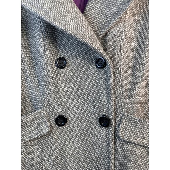 Tommy Hilfiger Tweed Coat Womens M Gray Double Breasted Peacoat Fall Wool Blend‎ - Picture 6 of 8